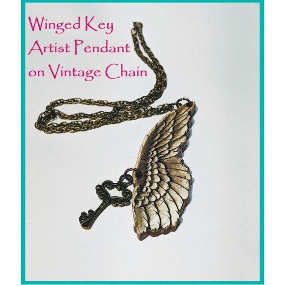 Winged Key Magical Mystical Necklace Free W/ Purch - Picture 1 of 5